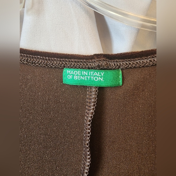 Women's Brown Long Sleeve Velvet Beneton Dress Size Extra Small - Picture 2 of 4